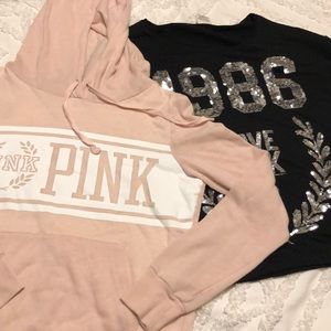 Pink bundle shirt and hoodie Victoria secret